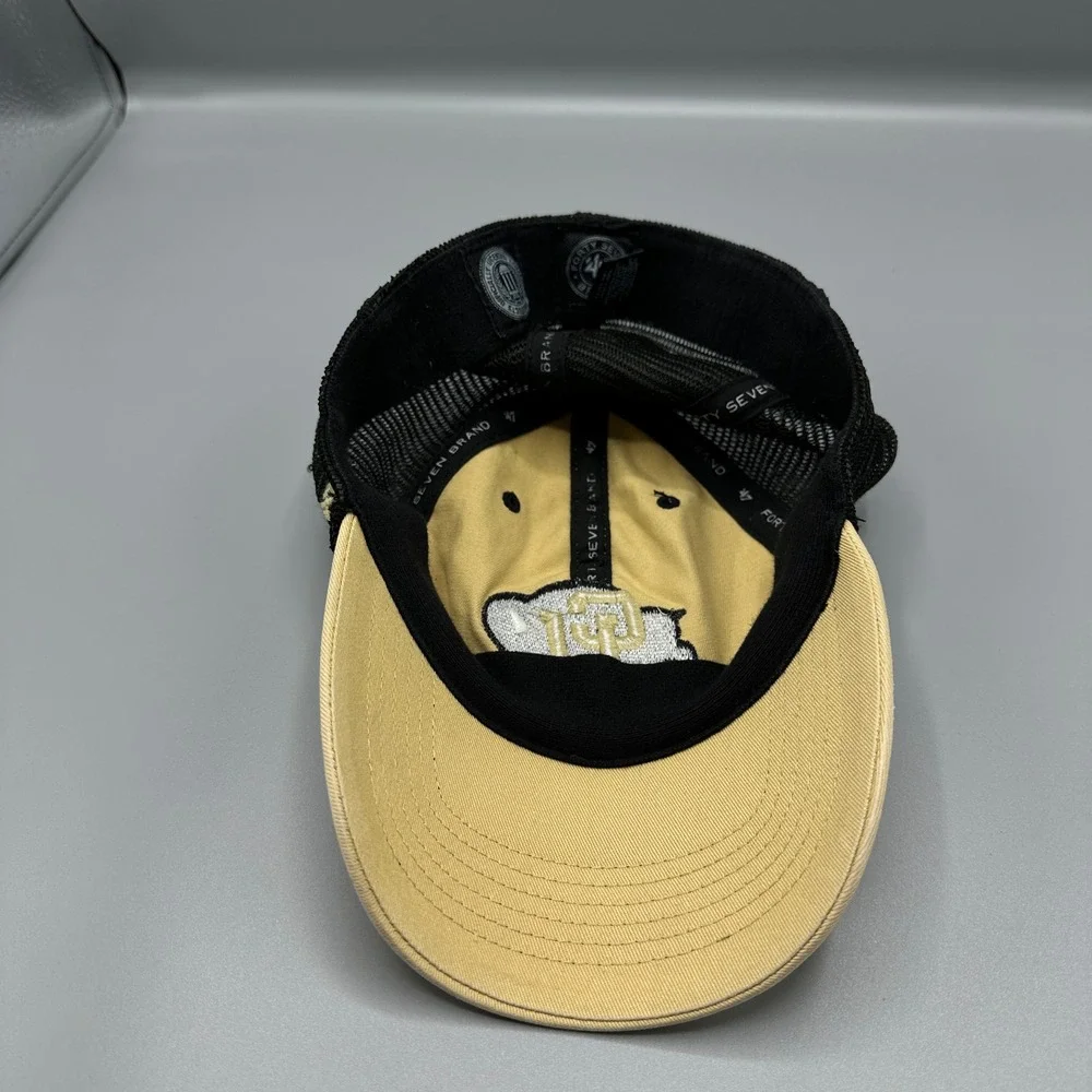 47 Brand Colorado Buffaloes CU Trucker Hat Khaki Black Stretch Fit Cap S-M